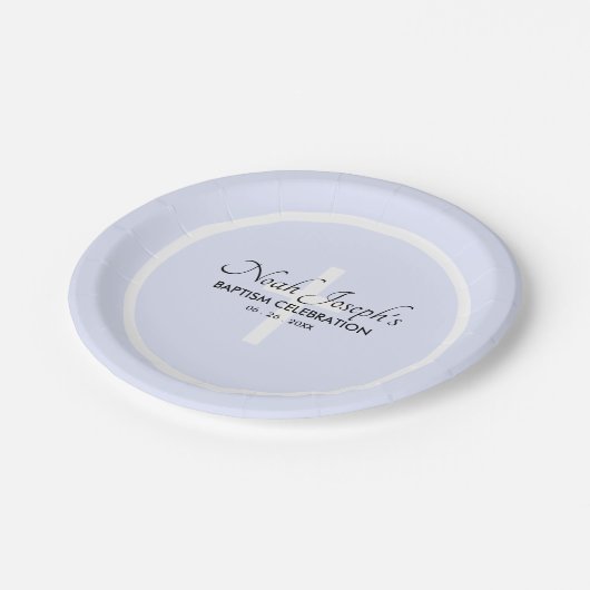Modernes BAPTISM Event Paper Party Plate Pappteller (Schrägansicht)