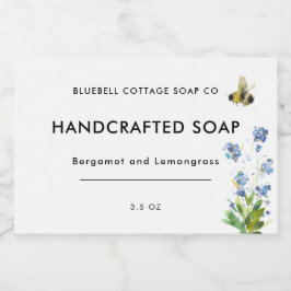 Modernes Bar für minimale Floral-Seife Lebensmitteletikett