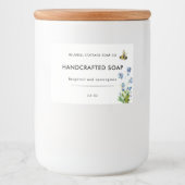 Modernes Bar für minimale Floral-Seife Lebensmitteletikett (Vorderseite)