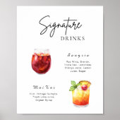 Modernes Bar für Minimalistisch Signature Drinks Poster (Vorne)