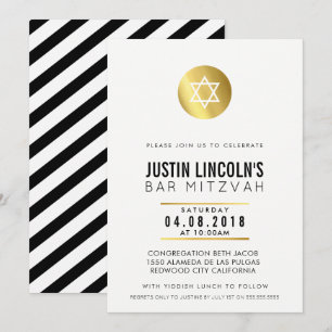 MODERNES BAR MITZVAH Party INVITE Goldfleck Einladung