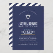 MODERNES BAR MITZVAH Party schlichte fett-minimale Einladung (Vorne/Hinten)