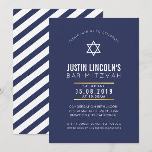 MODERNES BAR MITZVAH Party schlichte fett-minimale Einladung