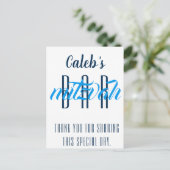 Modernes Bar Mitzvah Personalisiert Postkarte (Stehend Vorderseite)