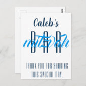 Modernes Bar Mitzvah Personalisiert Postkarte (Vorne/Hinten)