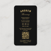 Modernes Barber Black Scissors Gold Barbershop Visitenkarte (Rückseite)