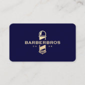 Modernes Barber Midnight Blue Gold Barber's Pole Visitenkarte (Vorderseite)