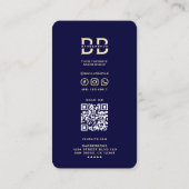 Modernes Barber Midnight Blue Gold Barber's Pole Visitenkarte (Rückseite)