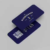 Modernes Barber Monogram Barbershop Midnight Blue Visitenkarte