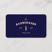 Modernes Barber Monogram Barbershop Midnight Blue Visitenkarte (Vorderseite)