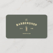Modernes Barber Monogram Barbershop Sage Green Visitenkarte (Vorderseite)