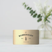 Modernes Barbershop Barber Imitats Gold Loyalität Visitenkarte (Stehend Vorderseite)