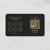 Modernes Barbershop Barber Imitats Gold Loyalität Visitenkarte (Rückseite)