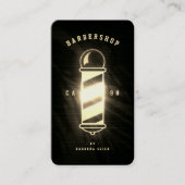 Modernes Barbershop Barber's Pole Barber Gold Visitenkarte (Vorderseite)
