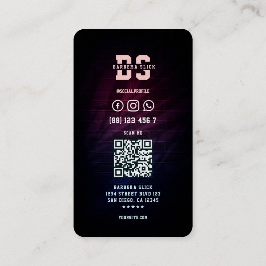 Modernes Barbershop Barber's Pole Red White Blue Visitenkarte (Rückseite)