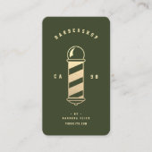 Modernes Barbershop Dunkle Grüne Reisen Barbernens Visitenkarte (Vorderseite)
