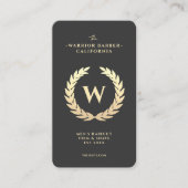 Modernes Barbershop Monogram Männer-Haarschnitt QR Visitenkarte (Vorderseite)