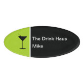 Modernes Barkeeper Cocktailglas-Design Namenschild (Vorderseite)