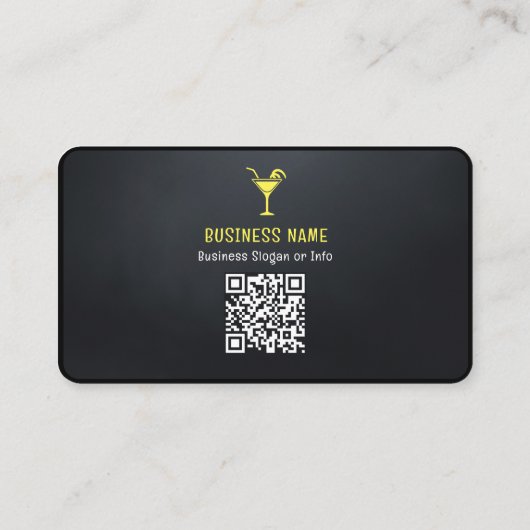 Modernes Barkeeper | Lässig Schwarz Visitenkarte (Rückseite)