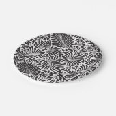 Modernes Barock, floralschwarz und weiß Pappteller (Schrägansicht)