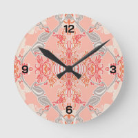 Modernes barocke Muster in rosa Creme Runde Clo