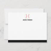 Modernes Baseball Personalisiert Flat Mitteilungskarte (Vorderseite)