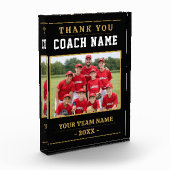 Modernes Baseball-Team Danke Trainer Fotoblock (Links)
