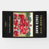 Modernes Baseball-Team-Foto Coach Danke Banner (Horizontal)
