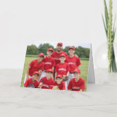 Modernes Baseball-Teamfoto Coach Dankeskarte (Rückseite)