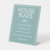 Modernes Basic Aquamarin House Rules Guest Pedesta Sockelschild (Vorderseite)