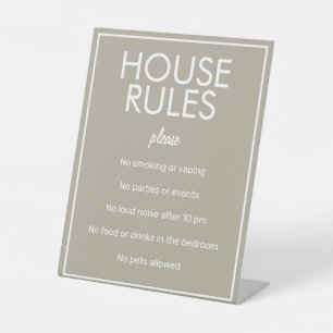 Modernes Basic Beige House Rules Guest Pedestal Si Sockelschild