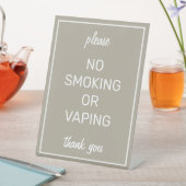 Modernes Basic Beige ohne Rauchen Tabletop-Zeichen Sockelschild (In Situ)