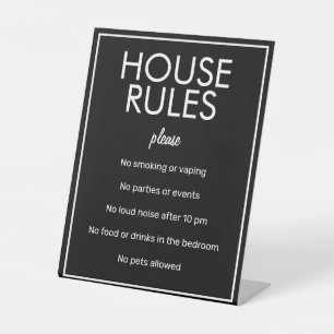 Modernes Basic Black House Rules Guest Pedestal Si Sockelschild