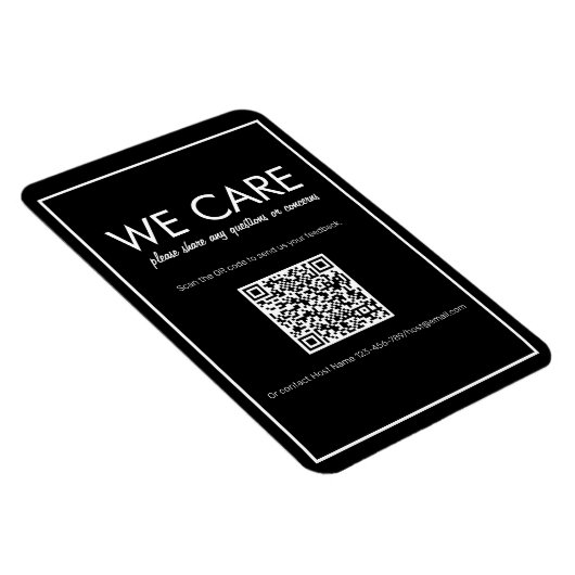Modernes Basic Black QR Code Feedback Magnet (Rechte Seite)