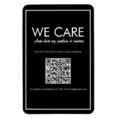 Modernes Basic Black QR Code Feedback Magnet (Vertikal)