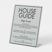 Modernes Basic Grau House Guide Gästekarten Sockelschild (Vorderseite)