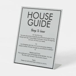 Modernes Basic Grau House Guide Gästekarten Sockelschild