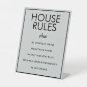 Modernes Basic Gray House Rules Guest Pedestal Sig Sockelschild (Vorderseite)