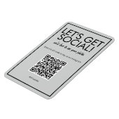 Modernes Basic Gray Social Media QR Code Magnet (Linke Seite)