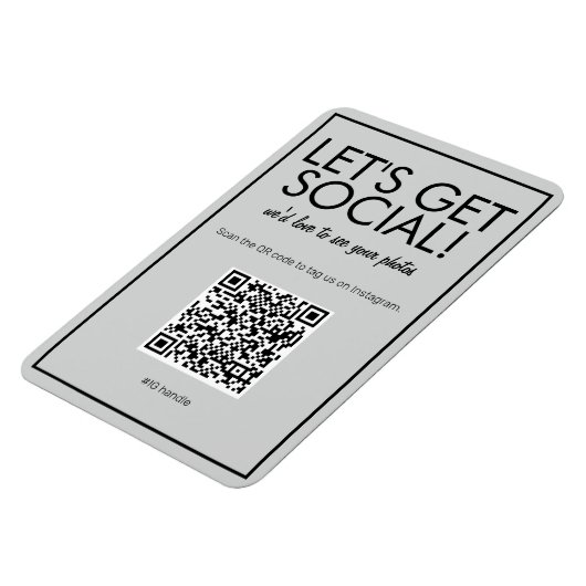 Modernes Basic Gray Social Media QR Code Magnet (Linke Seite)