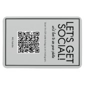 Modernes Basic Gray Social Media QR Code Magnet (Horizontal)