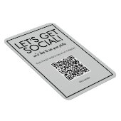 Modernes Basic Gray Social Media QR Code Magnet (Rechte Seite)