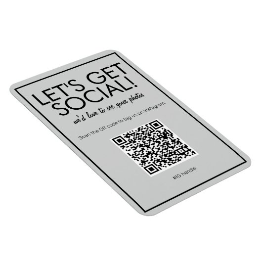 Modernes Basic Gray Social Media QR Code Magnet (Rechte Seite)