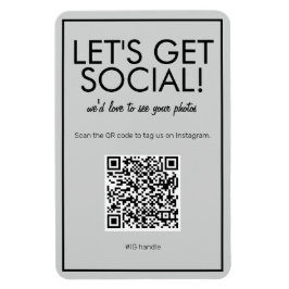 Modernes Basic Gray Social Media QR Code Magnet