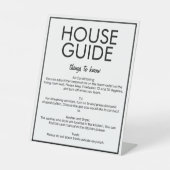Modernes Basic White House Guide Gästekartenzeiche Sockelschild (Vorderseite)