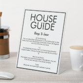 Modernes Basic White House Guide Gästekartenzeiche Sockelschild (In SItu)
