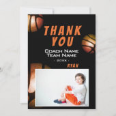 Modernes Basketball-Foto Danke für die Coach Card (Vorderseite)