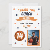 Modernes Basketball-Foto Danke für die Coach Card (Vorderseite)