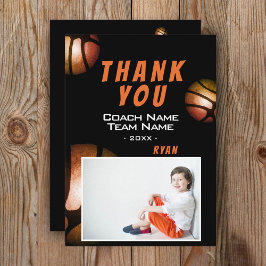 Modernes Basketball-Foto Danke für die Coach Card