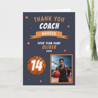 Modernes Basketball-Foto Danke für die Coach Card